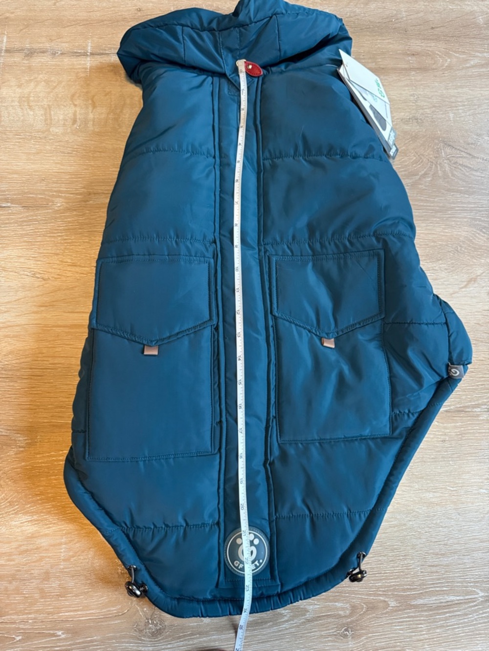 Dogs GF Pet Teal Puffer Jacket with Hood